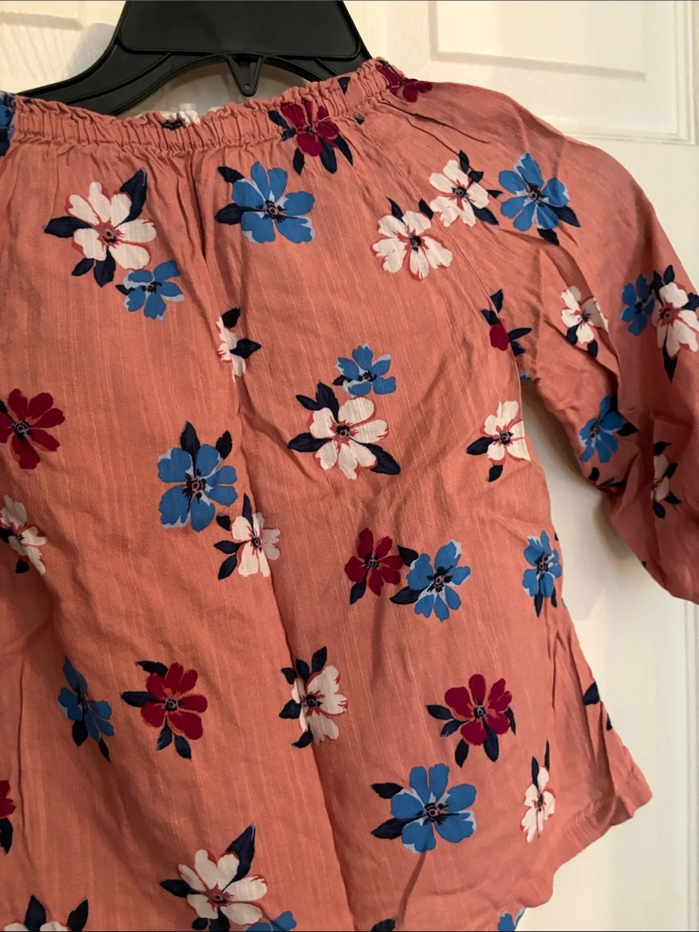 Old Navy Peach Floral Fall Blouse